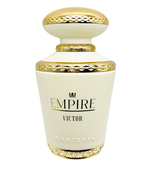 Perfume bottle labeled 'Empire Victor' by Khadlaj