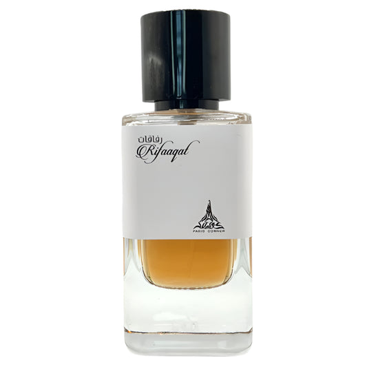 Paris Corner Rifaaqat (Babycat twist) Perfume bottle with a black cap on a white background