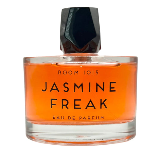 Perfume bottle labeled 'Jasmine Freak' by Room 1015 